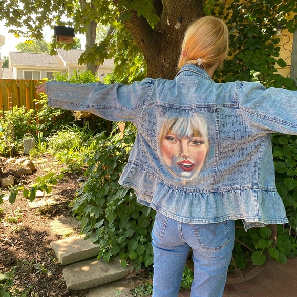 Handpainted Taylor Swift Jean Jacket - Picture 2 of 8